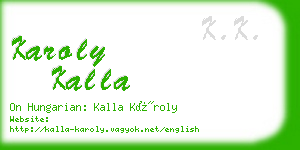 karoly kalla business card